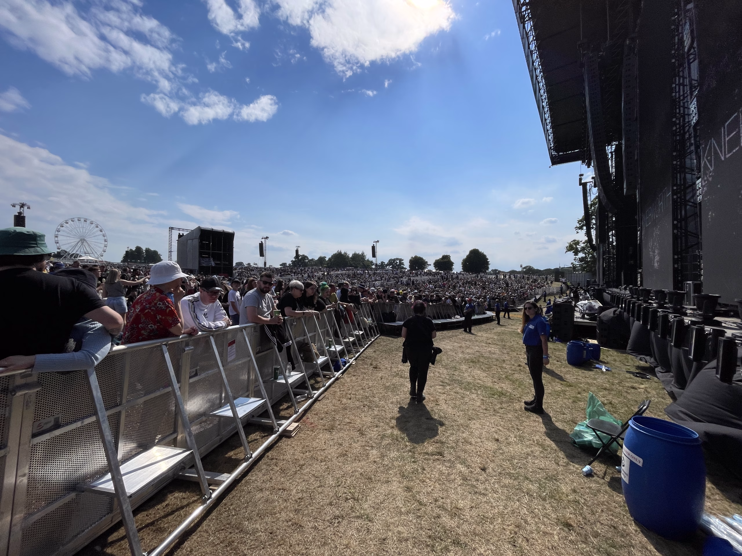 Simon Beer cameraman in the pit at a concert