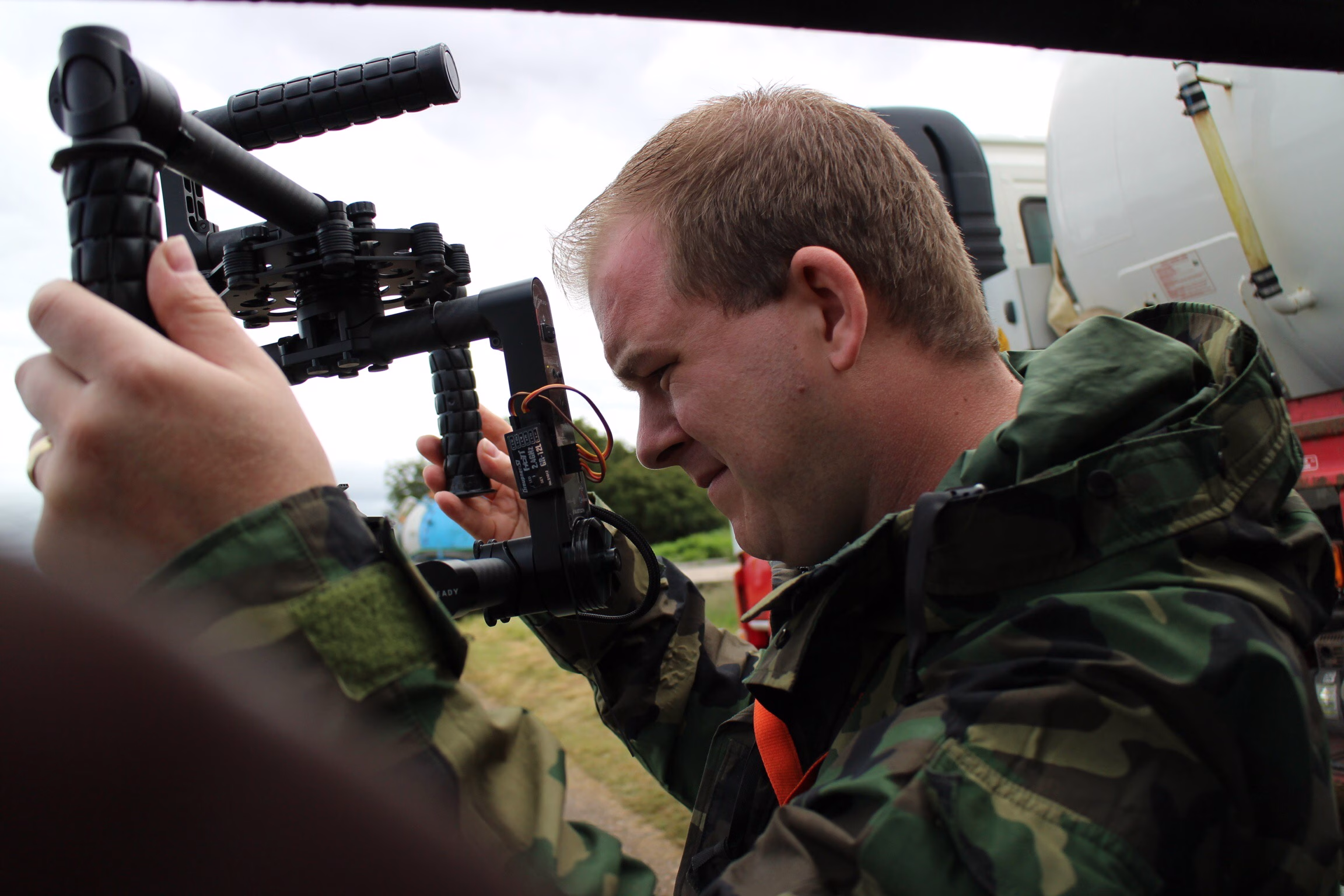 Simon Beer cameraman with a gimbal