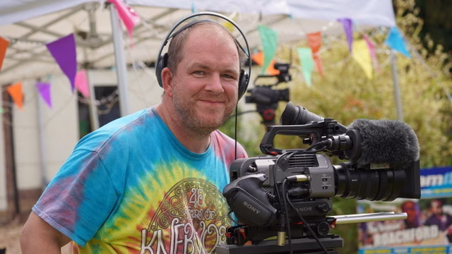 Simon Beer cameraman filming with a Sony FX9